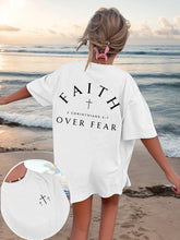 Load image into Gallery viewer, 2 Corinthians 5:7 3 Cross Faith Over Fear Cotton Tshirt
