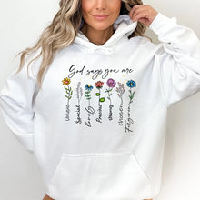 Load image into Gallery viewer, God Says You Are Chosen Light Fleece Hoodie
