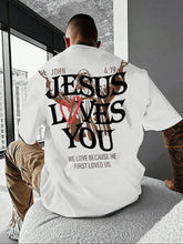 Load image into Gallery viewer, John 4:19 Jesus Loves You Premium Cotton Tshirt
