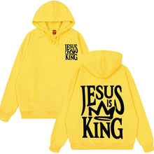 Load image into Gallery viewer, Jesus Is King Light Fleece Hoodie
