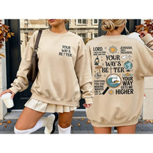 Load image into Gallery viewer, Your Way's Better Collegiate Proverbs 16:9 Sweatshirt
