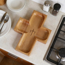 Load image into Gallery viewer, Small Cross Wood Serving Tray
