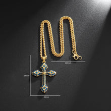 Load image into Gallery viewer, Vintage 18K Gold Stainless Steel Cross Chain Necklace
