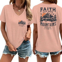 Load image into Gallery viewer, Matthew 17:20 Faith Can Move Mountains Premium V-Neck Shirt
