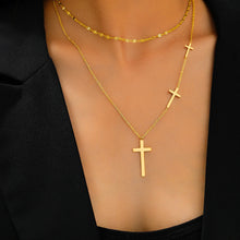 Load image into Gallery viewer, Three Cross Stainless Steel Necklace
