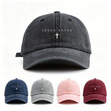 Load image into Gallery viewer, Jesus Saves Denim Washed Cotton Adjustable Dad Cap
