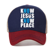 Load image into Gallery viewer, Know Jesus Know Peace Trucker Snapback
