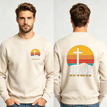 Load image into Gallery viewer, Way, Truth, Life Horizon Jesus Cotton Sweatshirt
