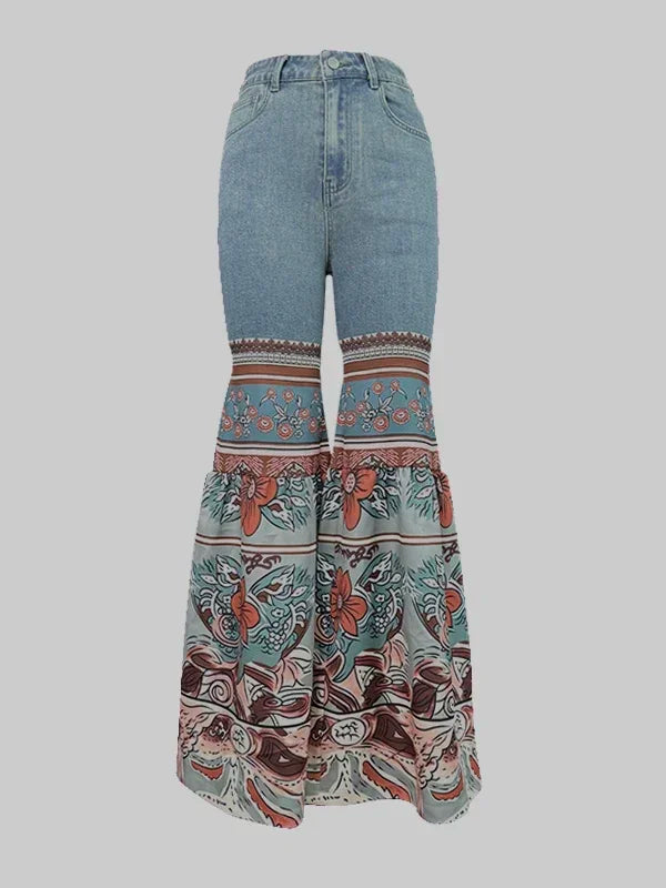 Chosen Blossom Fashion Flare Denim Jeans