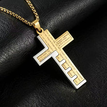 Load image into Gallery viewer, Engraved Lord's Prayer Key To The Kingdom Stainless Steel Chain
