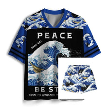 Load image into Gallery viewer, Mark 4:41 Peace Even In The Stormy Waves of Wrath and Judgment Premium Art Jersey With Free Shorts
