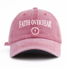 Load image into Gallery viewer, Faith Over Fear, Cross and Crown Adjustable Cap
