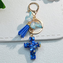 Load image into Gallery viewer, Pebble Creek Butterfly Cross Keychain
