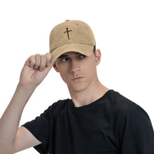 Load image into Gallery viewer, 3 Nails Cross Denim Cross Cap
