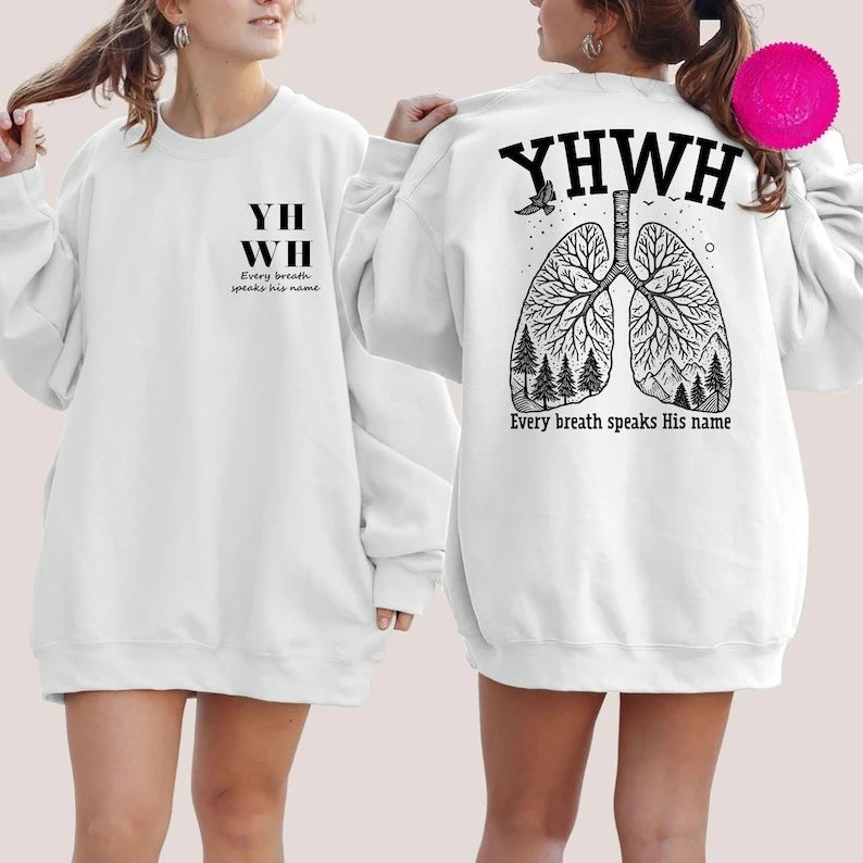 Yahweh Every Breath Lungs Camp Sweatshirt