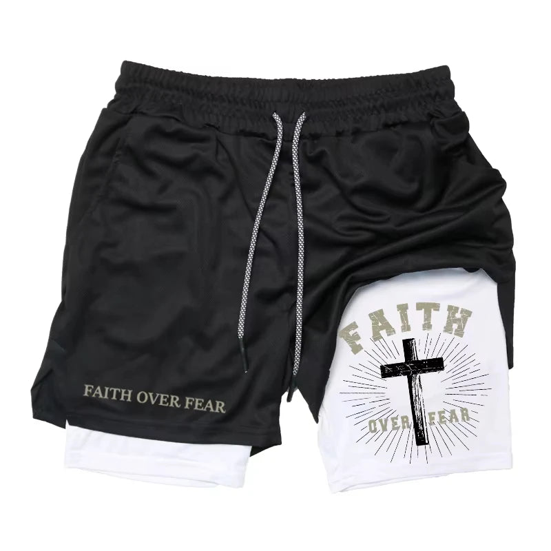 Faith Over Fear Athletic Cross Combo Shorts
