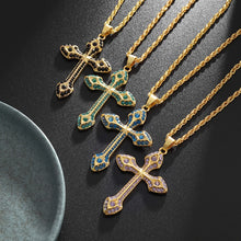 Load image into Gallery viewer, Vintage 18K Gold Stainless Steel Cross Chain Necklace
