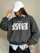 Load image into Gallery viewer, Jesus Saves Fleece Cotton Sweatshirt
