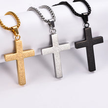 Load image into Gallery viewer, Lord&#39;s Prayer Inscribed Stainless Steel Cross
