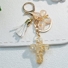 Load image into Gallery viewer, Pebble Creek Butterfly Cross Keychain
