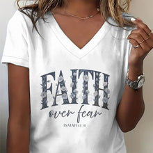 Load image into Gallery viewer, Isaiah 41:10 Faith Over Fear Premium V-Neck Shirt
