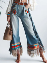 Load image into Gallery viewer, Native Tribe Sierra Tassel Denim Jeans
