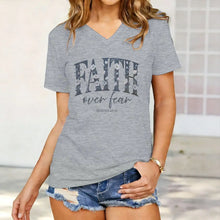 Load image into Gallery viewer, Isaiah 41:10 Faith Over Fear Premium V-Neck Shirt
