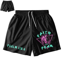 Load image into Gallery viewer, Psalm 118:6 Faith Over Fear Judah Retro Athletic Shorts

