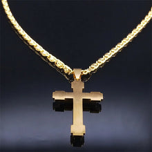 Load image into Gallery viewer, 18k Gold Plated Bold Cross Stainless Steel Necklace
