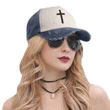 Load image into Gallery viewer, Cross Washed Denim Cap
