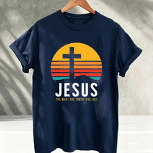 Load image into Gallery viewer, Way, Truth, Life Daily Crucifixion Cotton Tshirt
