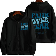 Load image into Gallery viewer, Psalms 118 Faith Over Fear Zip Hoodie
