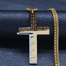 Load image into Gallery viewer, Engraved Lord's Prayer Key To The Kingdom Stainless Steel Chain
