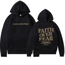 Load image into Gallery viewer, Psalms 118 Faith Over Fear Conqueror Cotton Hoodie
