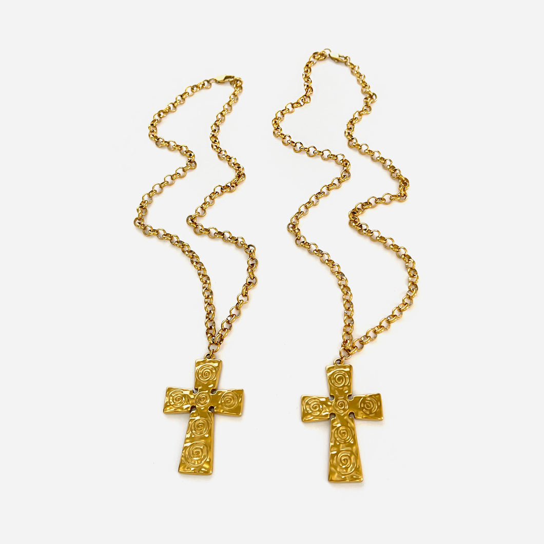 Baroque Vintage Cross Necklace