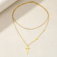 Load image into Gallery viewer, Three Cross Stainless Steel Necklace
