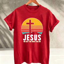 Load image into Gallery viewer, Way, Truth, Life Daily Crucifixion Cotton Tshirt
