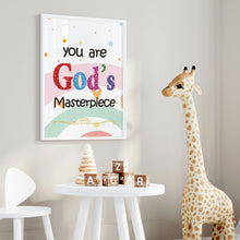 Load image into Gallery viewer, You Are Loved Rainbow Covenant Unframed Nursery Canvas 3 Piece Poster Collection
