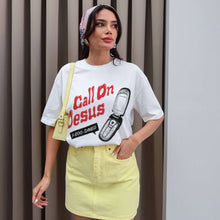 Load image into Gallery viewer, Call On Jesus Vintage Flip Phone Cotton Tshirt
