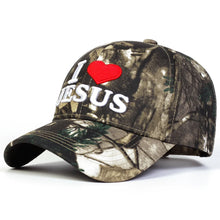 Load image into Gallery viewer, I Love Jesus Camo Adjustable Cap
