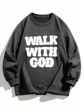Load image into Gallery viewer, Walk With God Tattered Embroidered Cotton Sweatshirt
