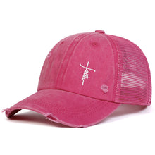 Load image into Gallery viewer, Faith Washed Denim Cap
