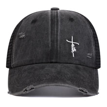 Load image into Gallery viewer, Faith Washed Denim Cap
