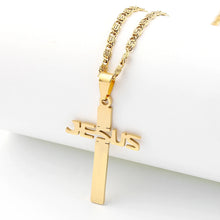 Load image into Gallery viewer, 18K Gold Plated Stainless Steel Jesus Cross Chain

