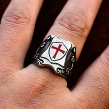 Load image into Gallery viewer, Shield Cross Knight Ring
