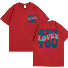 Load image into Gallery viewer, John 13:34 Jesus Loves You Cotton Tshirt
