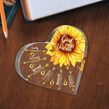 Load image into Gallery viewer, God Says Sunflower Desk Decor
