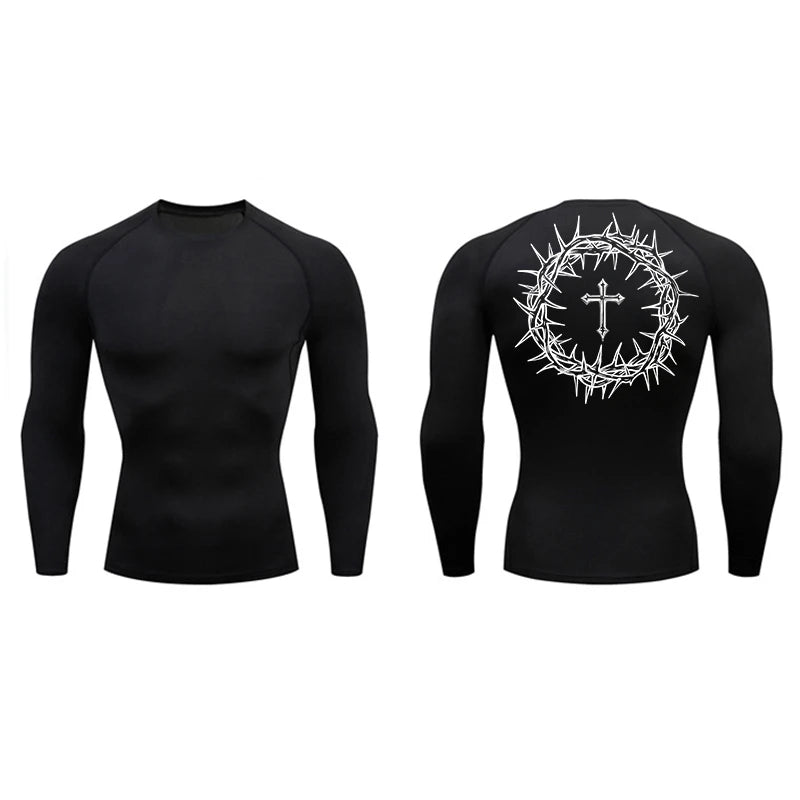 Carry Your Cross, Crown Of Thorns Fit Athletic Shirt (Short Sleeve and Long Sleeve Available)