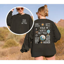 Load image into Gallery viewer, Your Way's Better Collegiate Proverbs 16:9 Sweatshirt
