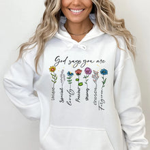 Load image into Gallery viewer, God Says You Are Chosen Light Fleece Hoodie
